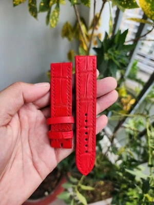 Pulseira de relógio multicolorida 100% genuína pele de avestruz, pulseira de couro real - Imagem 1 de 4