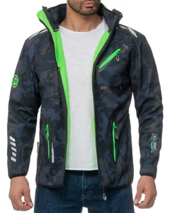 Geographical Norway Mens Softshell Jacket Heat Insulating Quick Dry Sport Hooded - Picture 1 of 60