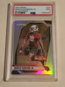 2024 PRIZM MARVIN HARRISON JR. SILVER PRIZM ROOKIE CARDINALS #375 PSA 9 MINT!!! - Bild 1 von 2