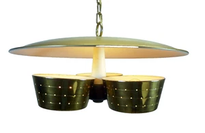 VIRDEN Mid Century MoD VTG Saucer THURSTON era Ceiling Chandelier PENDANT Light - Picture 1 of 19