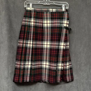 Vtg Kilt Wrap Skirt Tartan Plaid W/ Kilt Pin - Picture 1 of 3