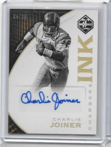 Charlie Joiner 2016 autógrafo Panini Limited ""tinta"" certificado #09/25 de la corte - Imagen 1 de 1