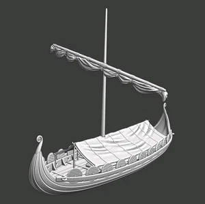 Modelo de barco vikingo medieval 1:72 con tienda/cubierta mesa juegos miniaturas - Imagen 1 de 3