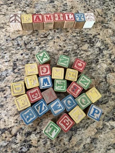 Vintage Wood Blocks Set Of 32 - Picture 1 of 3