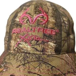 Damenmütze Realtree Xtra Camouflage mit rosa gesticktem Logo Kappe verstellbarer Riemen - Bild 1 von 10