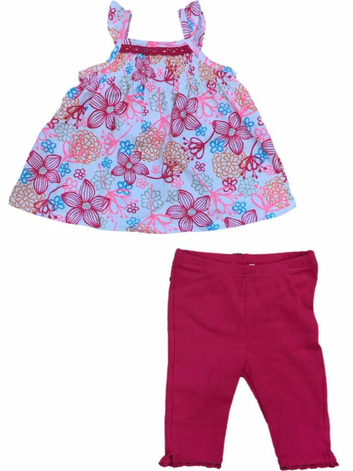 Conjunto de camiseta sin mangas floral y legging rosa para niñas 2 piezas conjunto de flores 3 m Foto 1 de 1