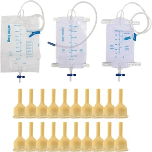 Kondomkatheter für Senioren Set, 20 Stück weiches Latex, 1 Stück 500 ml Beinbeutel, 1 Stück - Bild 1 von 4