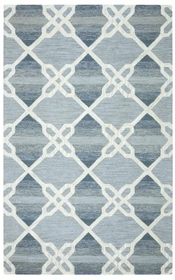 8x10 Rizzy Rugs Blue Geometric Diamonds Lines Area Rug CE9605 - Aprx 8' x 10' - Image 1 of 3