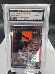 2017-18 LEBRON JAMES Panini Cornerstones #FM-LF Game Worn Patch - NM-MT Graded 8 - Bild 1 von 2