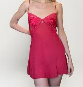 Sexy Vestido Sin Mangas Y2K Victoria’s Secret Rojo Encaje Para Mujer Talla Mediana Rojo Adornado - Imagen 1 de 6