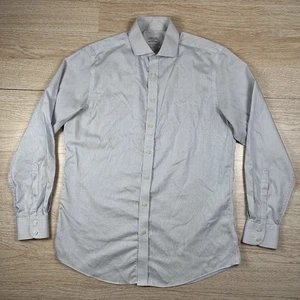 Charles Tyrwhitt Dress Shirt Mens 16.5 36 White Blue Stripe Non Iron Slim Fit - Picture 1 of 7