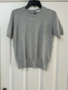 Zara Women's Light Grey Basic Short Knit Sleeve Top - Size L - Picture 1 of 2