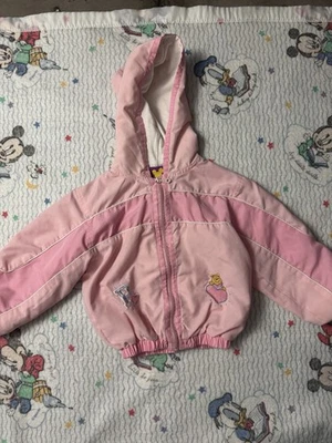 Vintage Disney Winnie the Pooh Pink Hooded Jacket Toddler Girls 3T 90s Y2K - Image 1 of 4