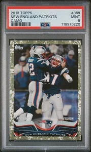 2013 Topps #369 New England Patriots Team Card Brady Gronkowski Camo /399 PSA 9 - Bild 1 von 2