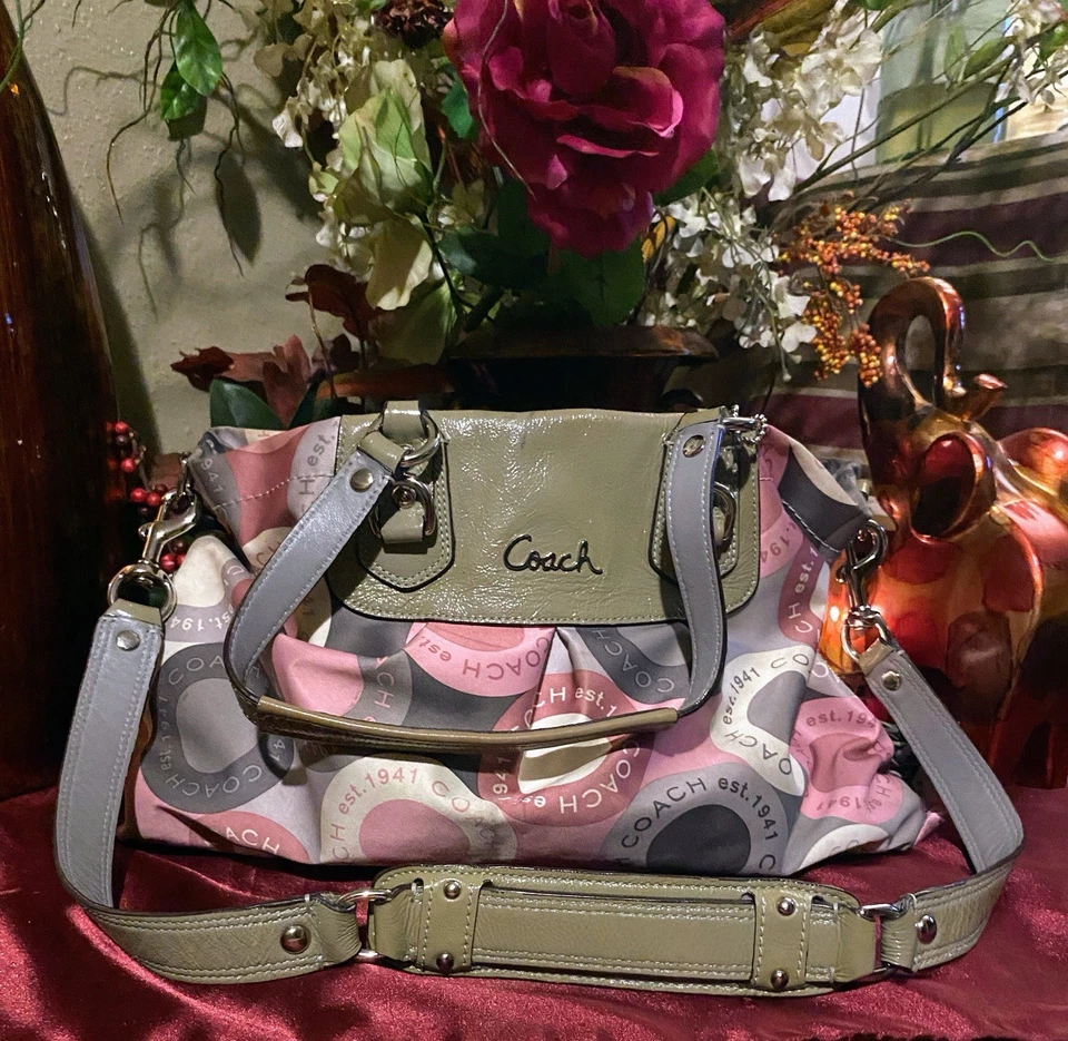 Coach Poppy Circle Print Satchel Multicolor Tote Shoulder Bag - Image 1 of 4