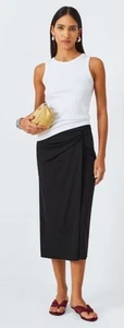 Max Maro Weekend Memo Matteau Draped Black Midi Skirt Size SmallNEW - Picture 1 of 2