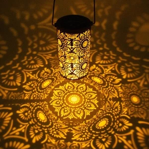 Solar Lanterns Outdoor Hanging Lantern Lights,Sunflower Metal Decor Lanterns-... - Picture 1 of 7