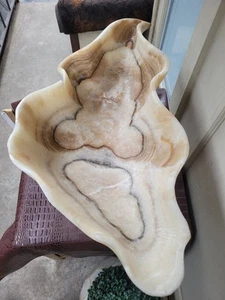 Riesige 26" geschnitzte Live Edge Onyx Schüssel/Spüle 25 Pfund Herzstück - Bild 1 von 24