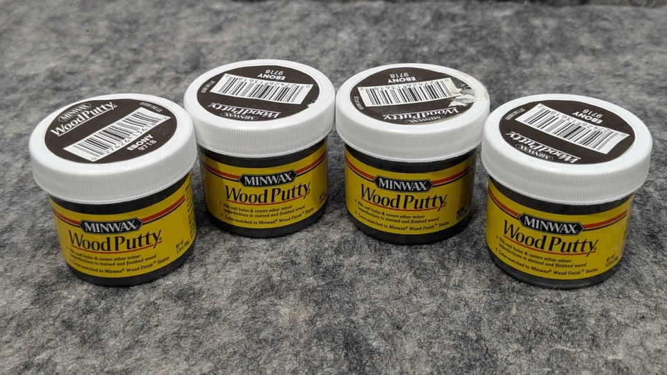 4 x Minwax 3,75 OZ Masilla de madera de ébano 13618000 Minwax 13618000 027426136182 ébano Foto 1 de 4