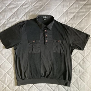 Alan Stuart Kurzarm Kragen Hemd Herren XL Schwarz Vintage Cropped Boxy Fit - Bild 1 von 7