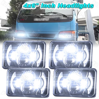 4pcs 4x6" LED Headlights High/Low Beam For Isuzu NPR Low Tilt 1991-2004 2005 - Image 1 of 4