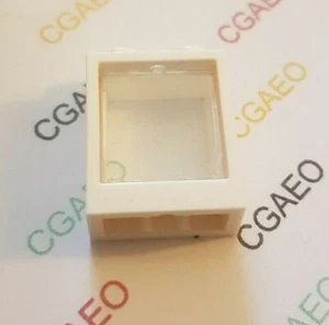 1 X Lego 60592c01 Window 1 x 2 x 2 Flat Front with Trans-Clear Glass WHITE - Imagen 1 de 1