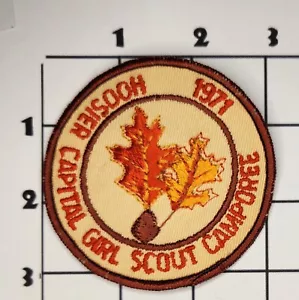 1971 Hoosier Capital Camporee Patch Girl Scouts USA Sew On Embroidered Uniform - Picture 1 of 1