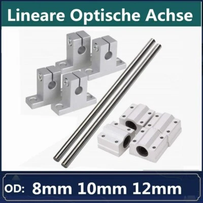 Linear Shaft Linearwelle Linearführung 8/10/12mm Linearlager Gleitschiene Set 3D