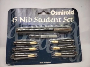 Osmiroid Student Kalligraphie Set - 6 austauschbare Federn - versiegelt Vintage UK - Bild 1 von 9