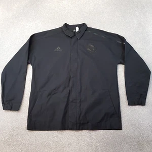 Adidas Mexico Mens Jacket Large Black Football Zip Up Coach Casuals Blackout - Picture 1 of 11