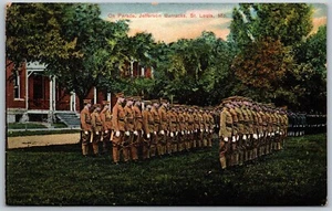 Vtg St Louis Missouri MO Soldiers On Parade Jefferson Barracks 1910s Postcard - Picture 1 of 2
