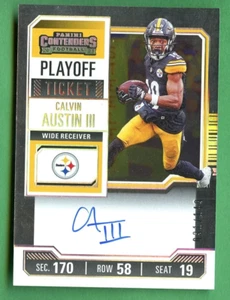 Calvin Austin III 2023 Contenders Playoff Ticket Auto /149 Pittsburgh Steelers - Bild 1 von 8
