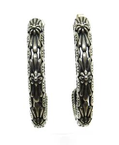 Relios Carolyn Pollack 925 Sterling Silver Southwestern Half Hoop Earrings - Picture 1 of 6
