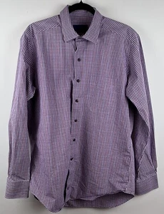 Camisa David Donahue Para Hombres Grande Púrpura A Cuadros Abotonada Roja Blanca Informal Trabajo - Imagen 1 de 14