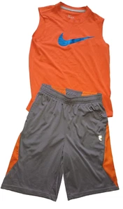 EUC Hug Lot of 2pcs Boys Sleeveles Shirt & Short Nike Dri, Fila Matching Set 7-8 - Picture 1 of 6