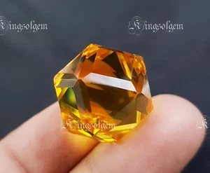 50 CT YELLOW CITRINE JEWELRY&RING MAKING CUBE LOOSE GEMSTONE - Picture 1 of 6