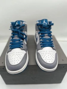 Size 9.5 - Jordan 1 Mid Cement True Blue Men's 9.5 - Picture 1 of 6