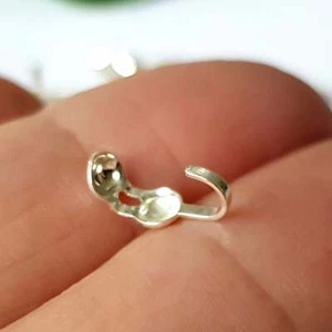 Bead Tip Clam Shell  4mm cup 10PC Sterling Silver 925 | SS-004BT-10 | Beading Su - Picture 1 of 5