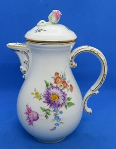 . Meissen flower design 19th century antique coffee pot - Imagen 1 de 12