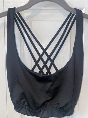 Victoria's Secret Sports Bra Size Small Athletic Criss-Cross Black - Image 1 of 4