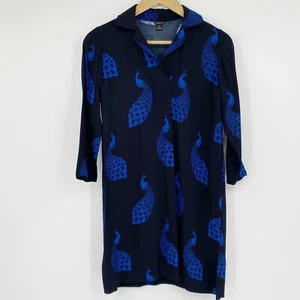 Abito da donna Ann Taylor maniche lunghe a turni rayon nero pavone taglia XXS Petite - Foto 1 di 7
