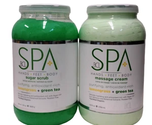 BCL SPA Organic - MASSAGE CREAM + SUGAR SCRUB  Lemon Grass + Green Tea  - Picture 1 of 4