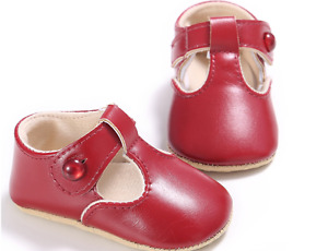 Newborn Baby Boy Girl T-Bar Crib Shoes Toddler Pre Walker Soft First Shoes 0-18M