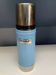 Vintage STANLEY Stainless Steel THERMOS - 16 oz Hot/Cold - Baby Blue - EUC - Picture 1 of 6