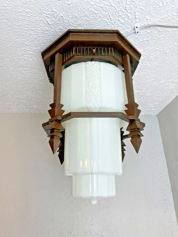 Extraordinary 1920-30s Solid Bronze Fixture With Skyscraper Shade #2 Cover