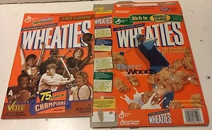 2 Verschiedene Leeren Wheaties Boxen Tiger Woods Walter Payton Lou Gehrig - Bild 1 von 1