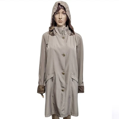 Abrigo de lluvia vintage GALERÍA marrón tostado con capucha talla grande Foto 1 de 4