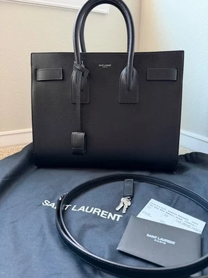 Saint Laurent Sac de Jour Tote Bag – Black Grain de Poudre Leather - Image 1 of 4