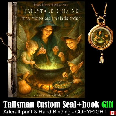 Libro Antiguo Grimorio Mágico Cuento de Hadas Cocina Cocina Recetas Brujería Pagana Foto 1 de 4