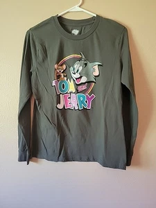 Tom And Jerry Tshirt Youth Large Cartoon Long Sleeve Fun - Picture 1 of 14